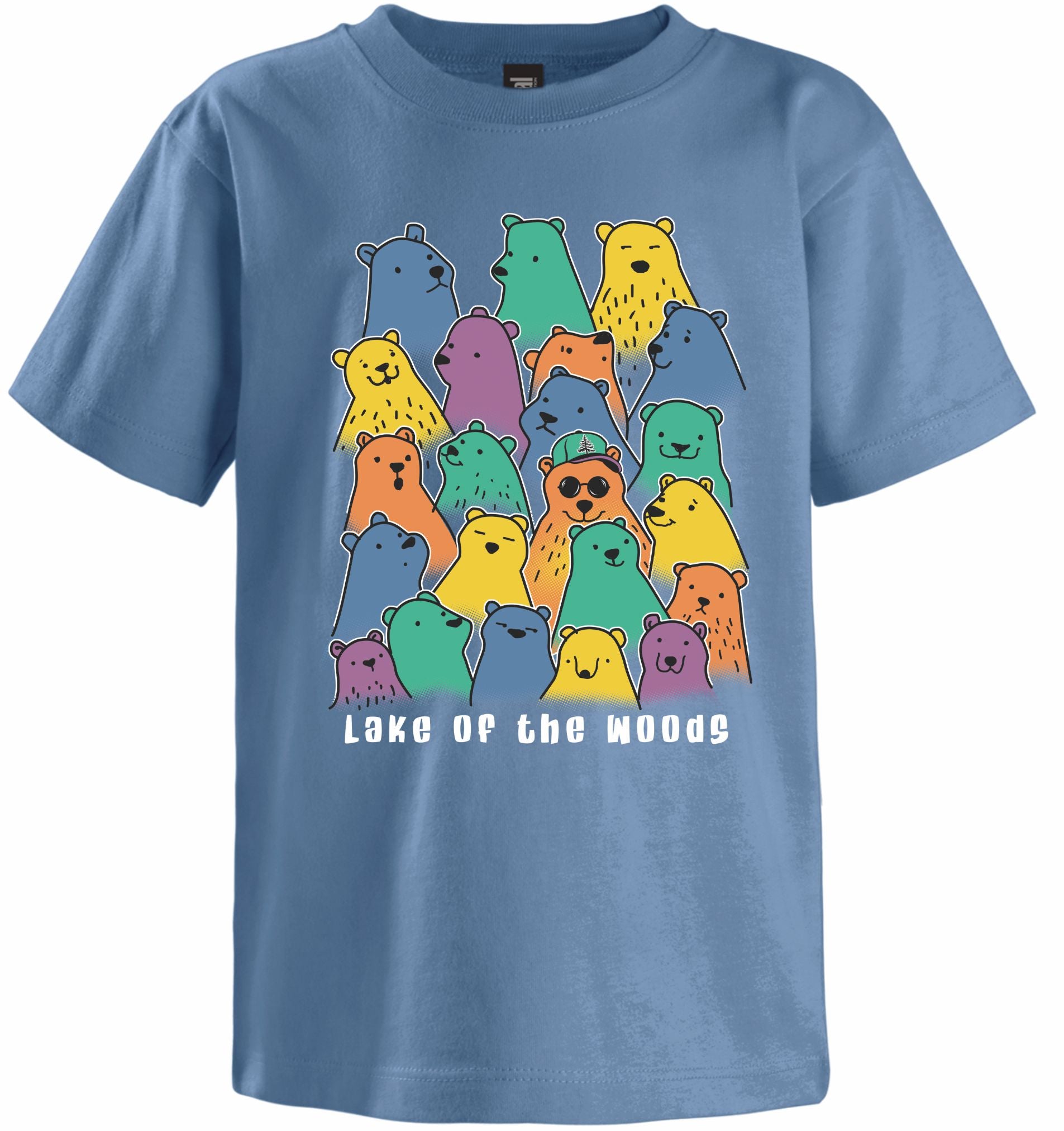 Kids Denim T-shirt with Colorful Bears