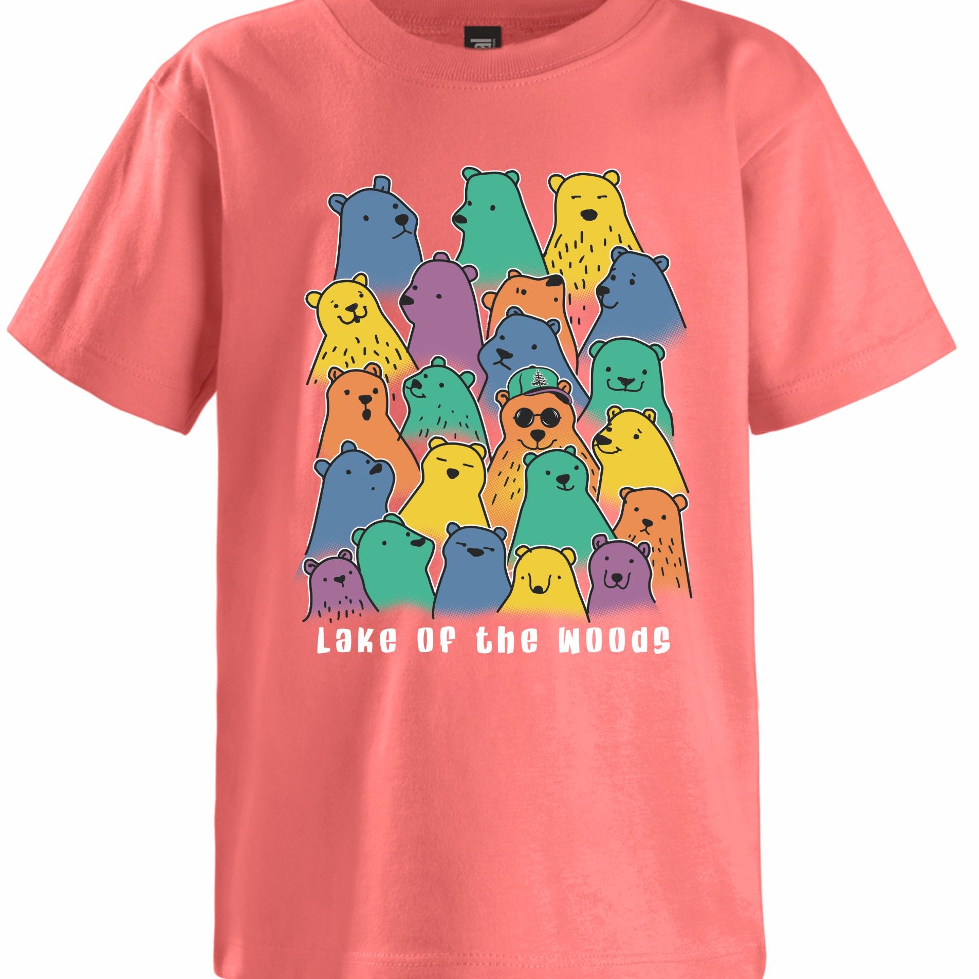 Kids Melon T-shirt with colorful Bears