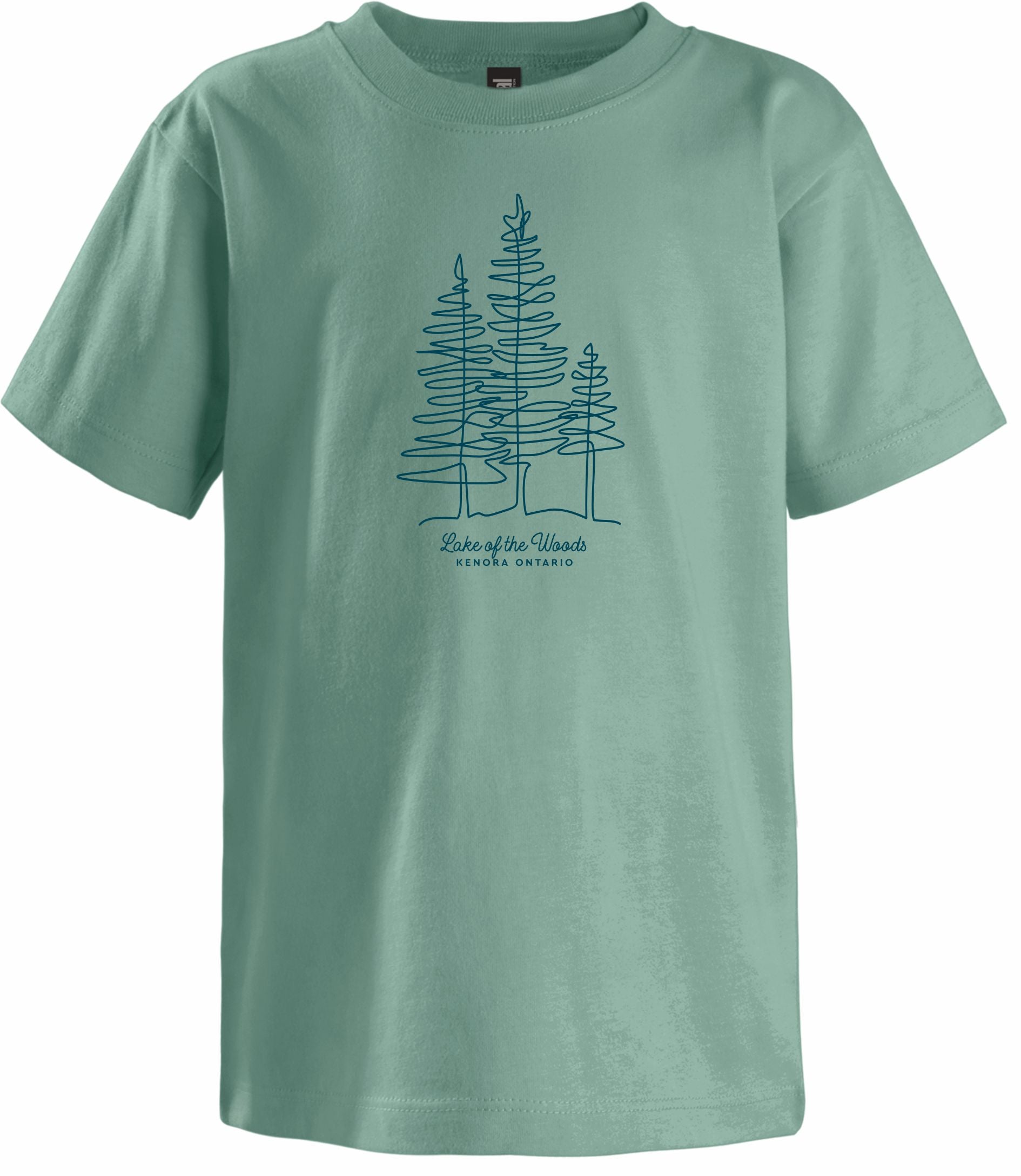 LOTW Sage Youth T-shirt with Fir Trees