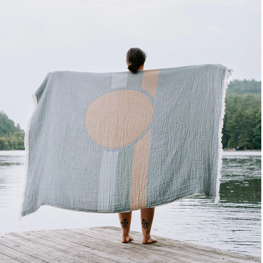 Super Soft, Desert Moon Color, 4-layer 100% Turkish Muslin Cotton Blanket