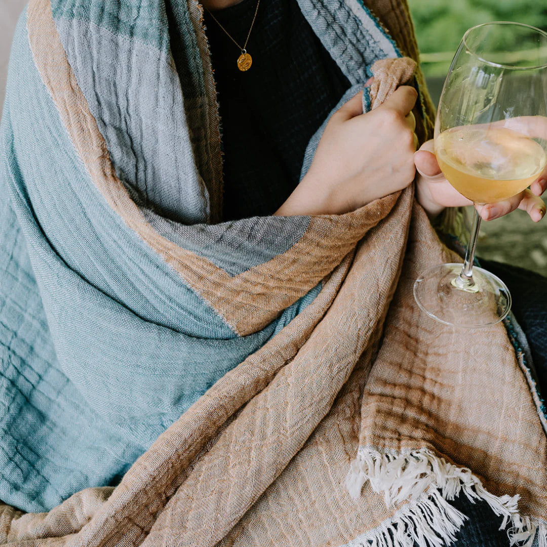 Super Soft, Desert Moon Color, 4-layer 100% Turkish Muslin Cotton Blanket