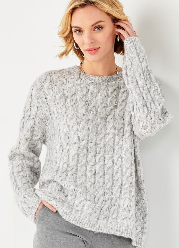 74% Acrylic, 22% Polyester, 4% Elastic Grey Color Knitted Sweater