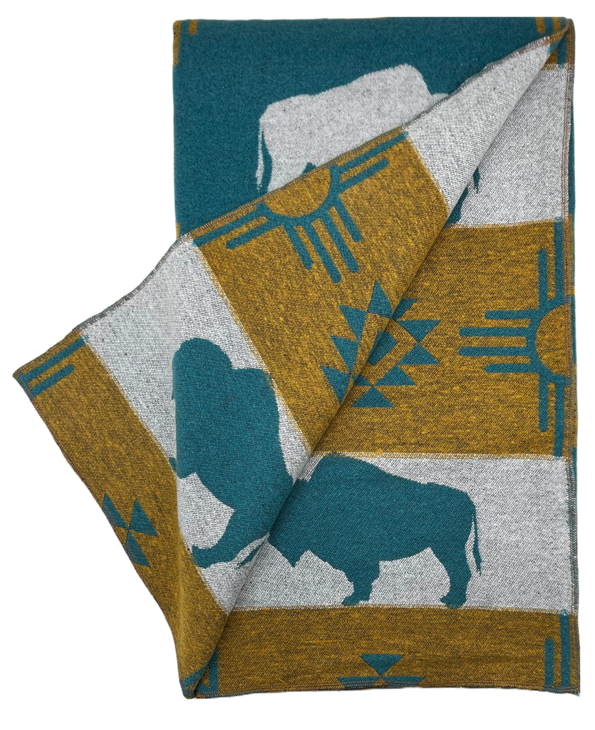 100% Polyester Buffalo Cross Throw Blanket With Wonderful Box Packing.