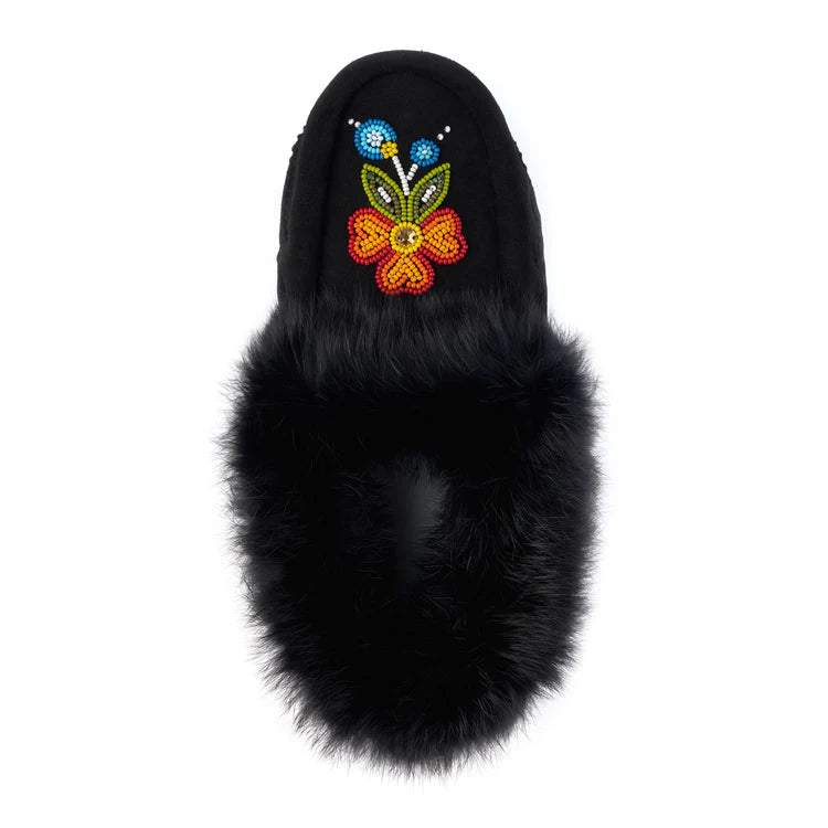 Manitobah Mukluk Ladies Tipi Fur Trim Bloom Style Moccasin