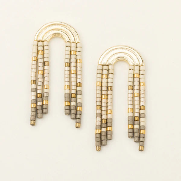 Sleek Modern And Playful Miyuki Delica Beaded Earrings, Hypoallergenic And Nickel And Cadmium Free, 14K Gold or Sterling Silver Dipped Brass