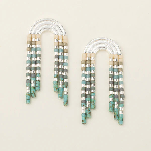 Sleek Modern And Playful Miyuki Delica Beaded Earrings, Hypoallergenic And Nickel And Cadmium Free, 14K Gold or Sterling Silver Dipped Brass
