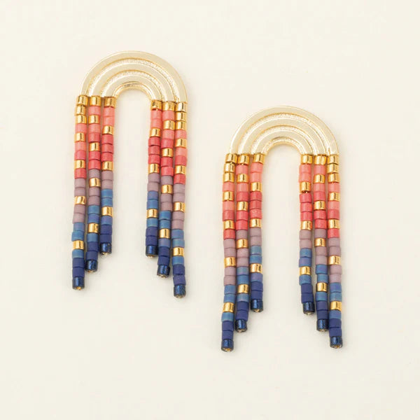 Sleek Modern And Playful Miyuki Delica Beaded Earrings, Hypoallergenic And Nickel And Cadmium Free, 14K Gold or Sterling Silver Dipped Brass