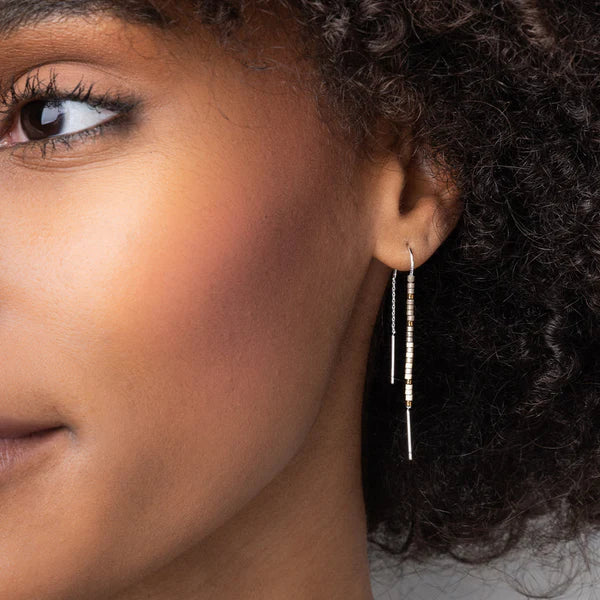 Sleek Miyuki Delica beads create vibrant pieces in colorful hues. Mix and match bracelet stacks and earrings for a look that is fun and modern.