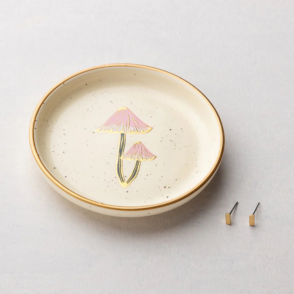 Mushroom Jewellery Dish & Stud Earrings Set