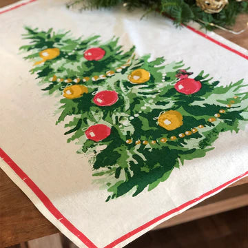 Christmas Tree Print Floursack Kitchen Towel
