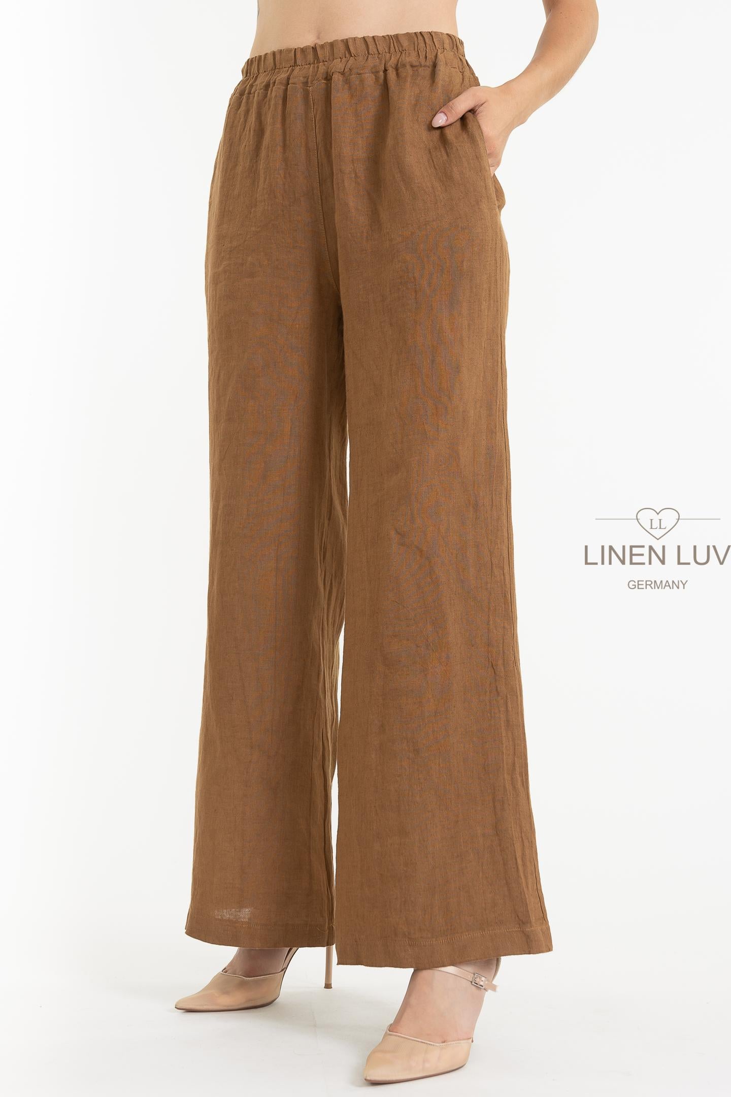 100% Linen Wide-Leg Pant