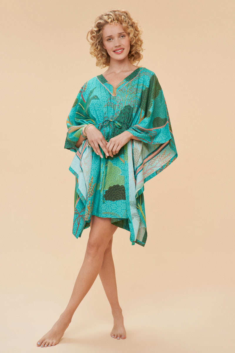 Powder beach cover up summer paradise in aqua women's clothing