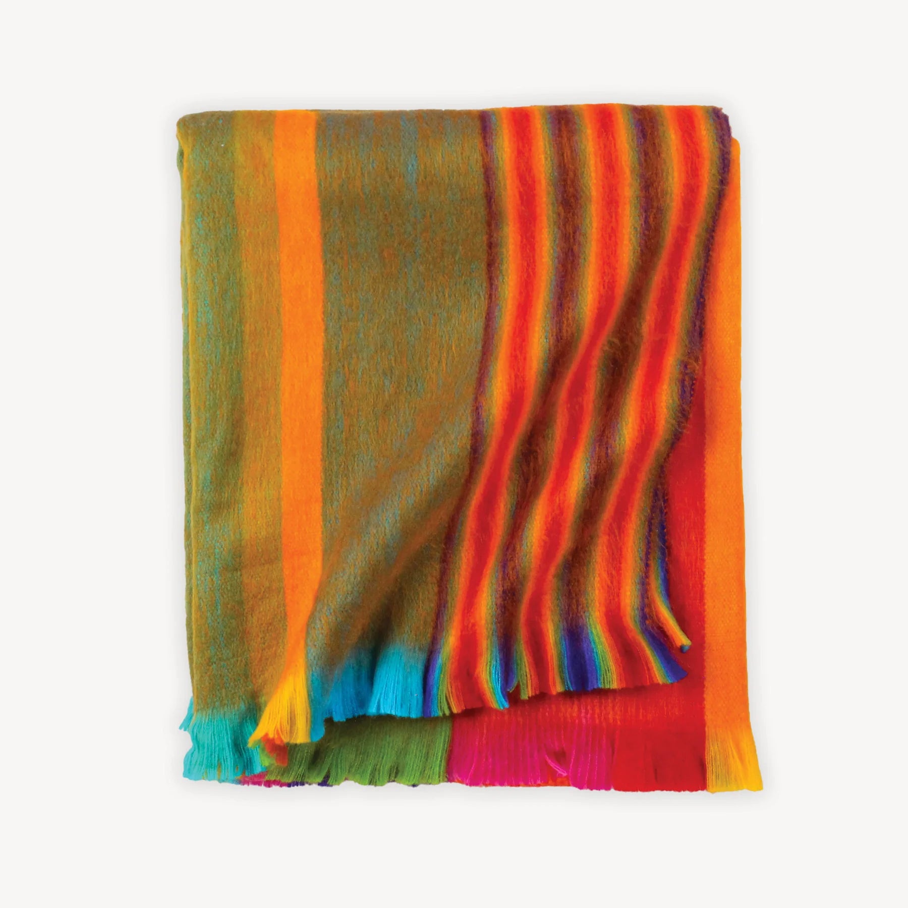 Multi Color 20% Alpaca, 80% Acrylic; Hand-loomed And Machine-woven Blanket