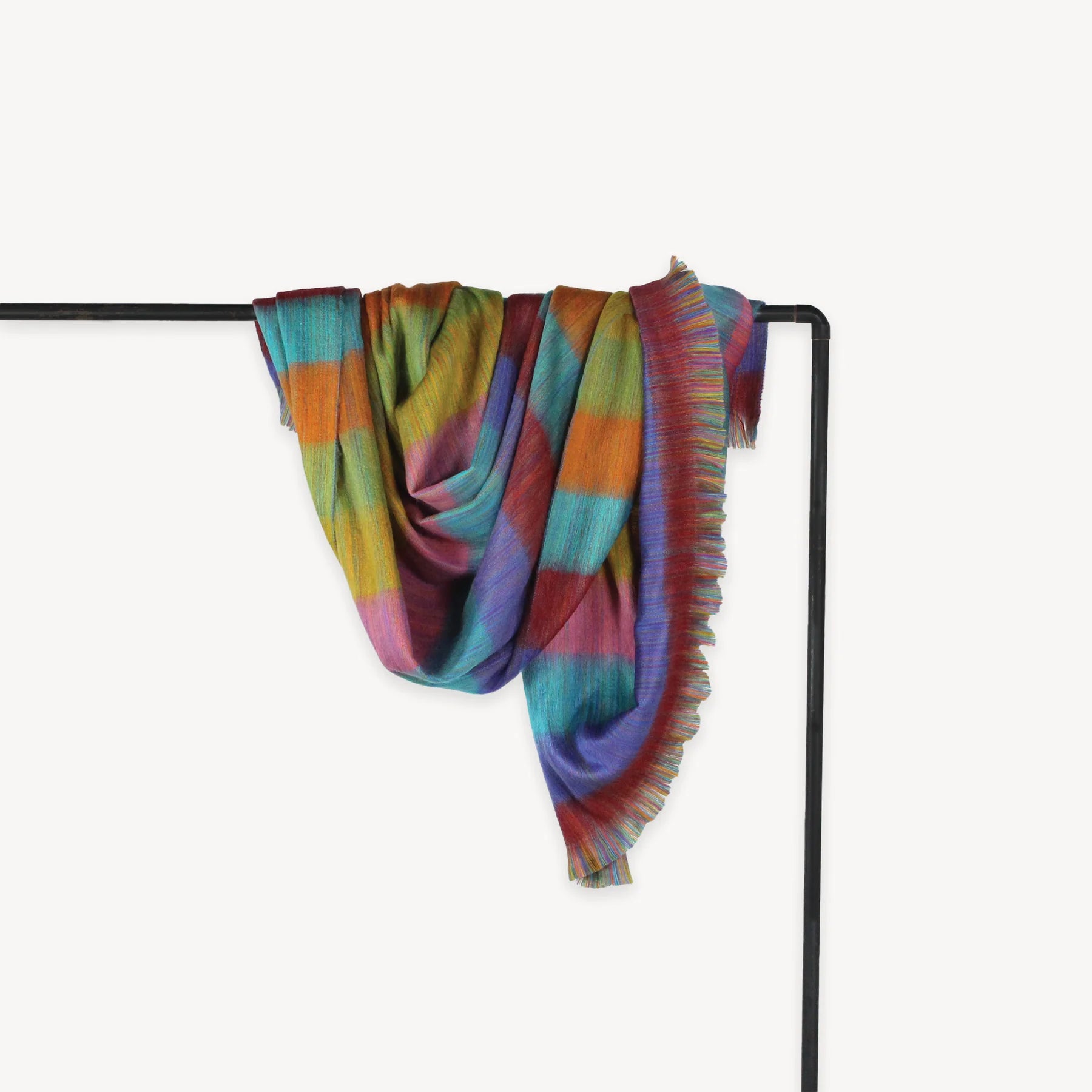 Multi Color 20% Alpaca, 80% Acrylic; Hand-loomed And Machine-woven Blanket