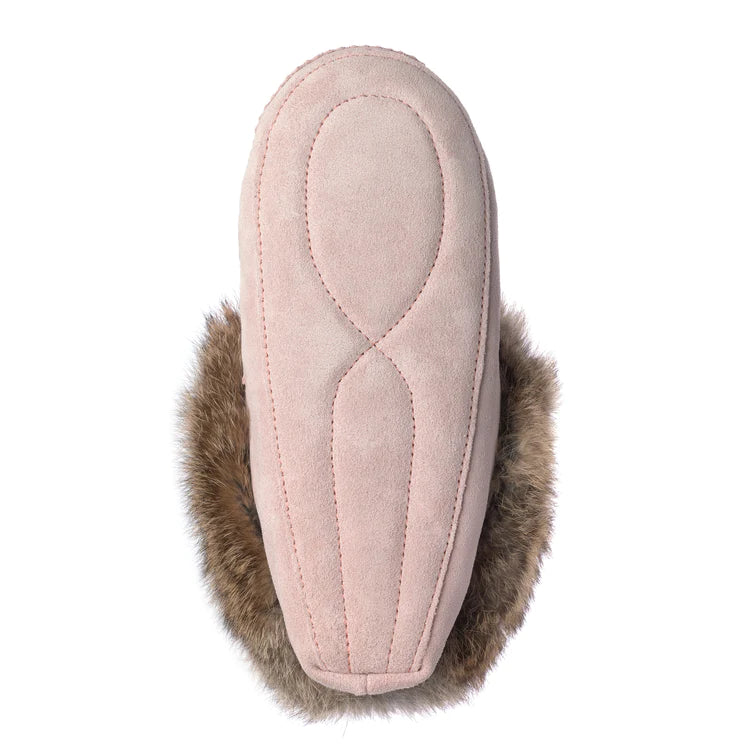 Pink Color Manitobah Mukluk Ladies Tipi Fur Trim Moccasin