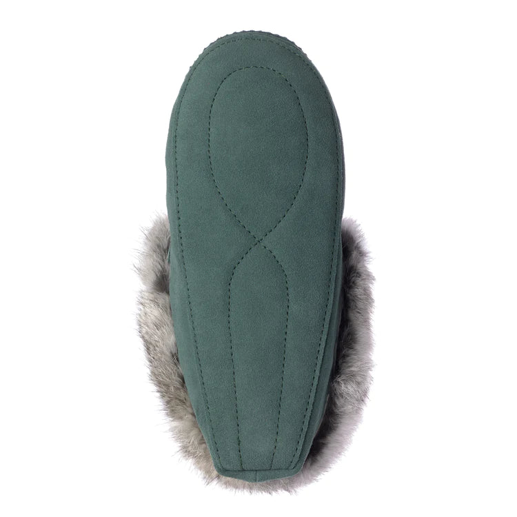 Sage Color Manitobah Mukluk Ladies Tipi Fur Trim Moccasin