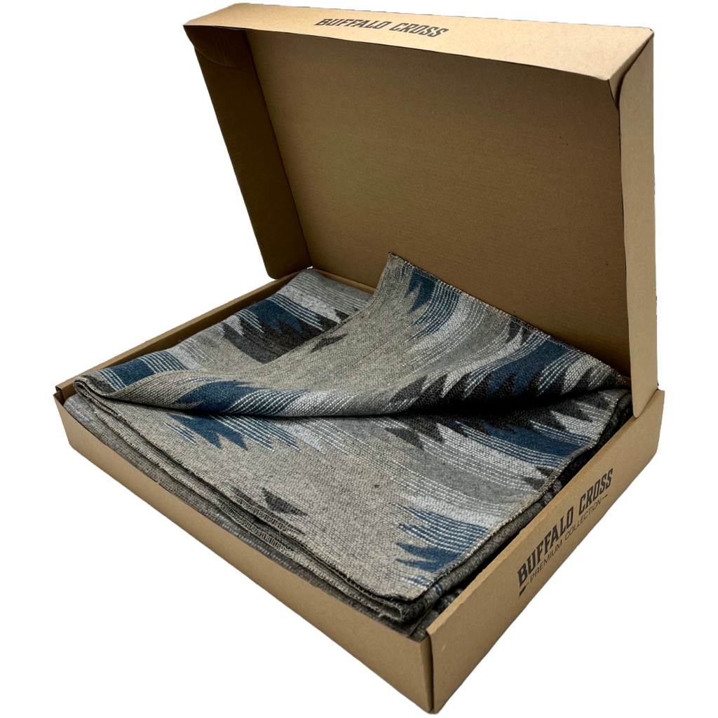 Blueshade 100% Polyester Buffalo Cross Throw Blanket With Wonderful Box Packing.