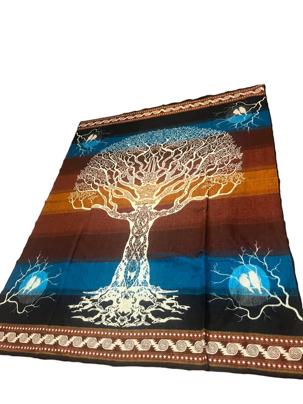 Earthy Tree of Life Native Spirit Blanket