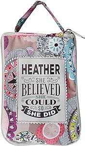 Beautiful Print Tote Bag Nicely Quoted With "Heather: She Believed She Could So She Did"