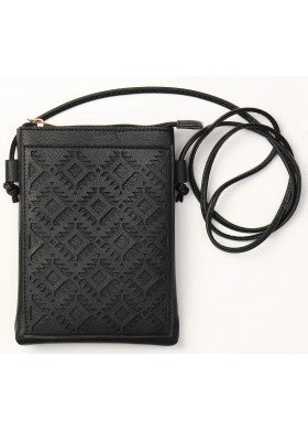 Black color Aztec Style Crossbody Cellphone Bag With an Adjustable Strap