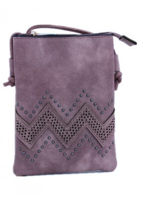 Rose color Ziczac Design Crossbody Cellphone Bag With an Adjustable Strap
