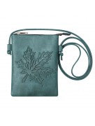 Green color Maple Leaf Style Crossbody Cellphone Bag With an Adjustable Strap