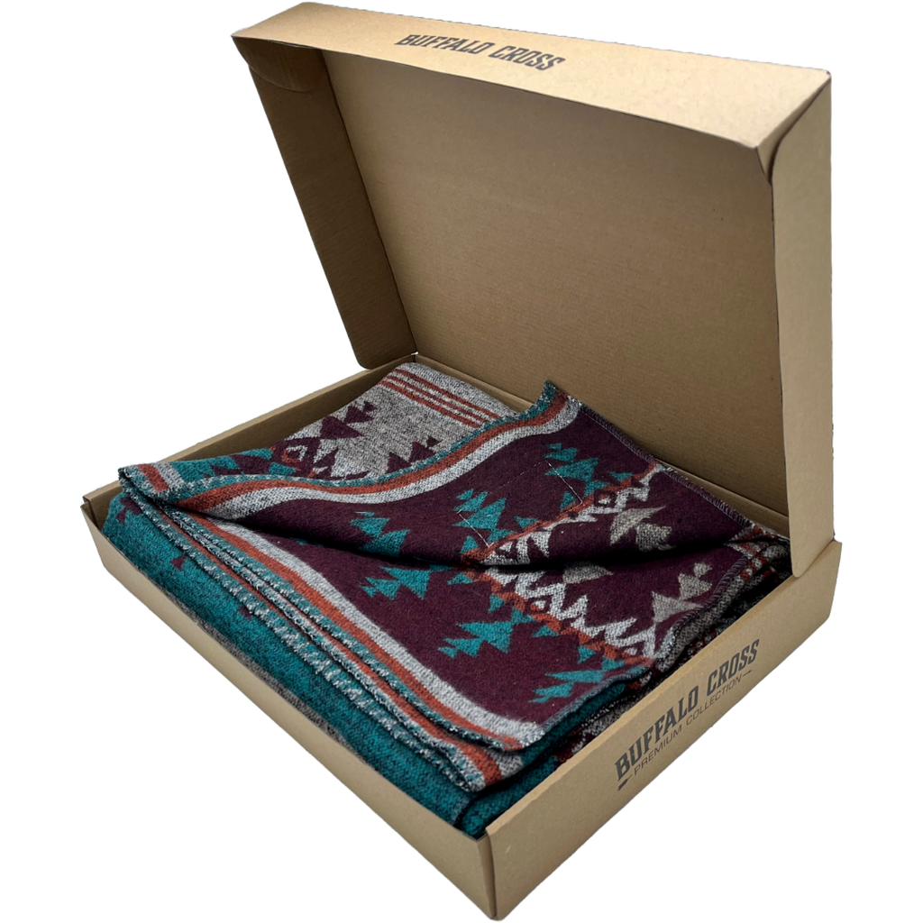 Lake View 100% Polyester Buffalo Cross Throw Blanket With Wonderful Box Packing.