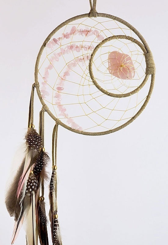 6" Energy Flow Dream Catcher detailed with  semi-precious stones. ENERGY LEGEND: Spiritual Energy is an unseen force in our lives. The design of the stones in the web symbolizes this energy.