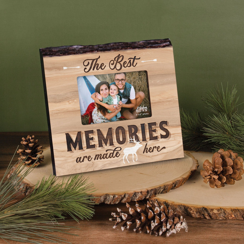 Capture the time well spent with family and friends in this unique wood burnt lake themed frame. A perfect decor piece for your cabin or even a great gift for one missing the beautiful Lake of the Woods. 10"W x 9"H x 0.75"D
