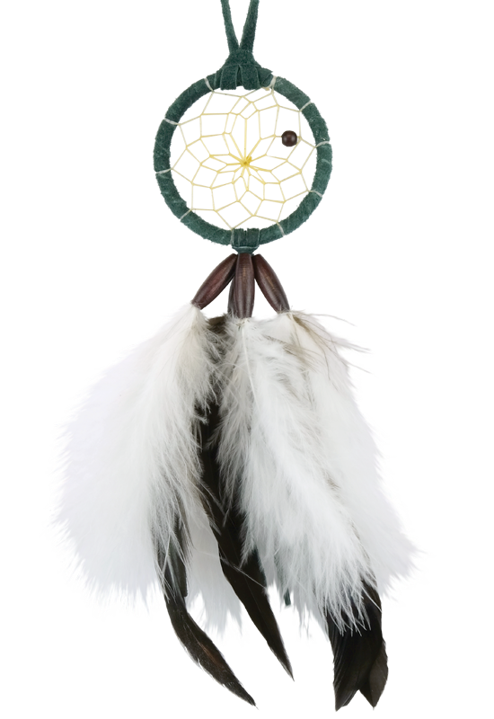 2" Natural Dream Catcher. Comes in Green and Tan.