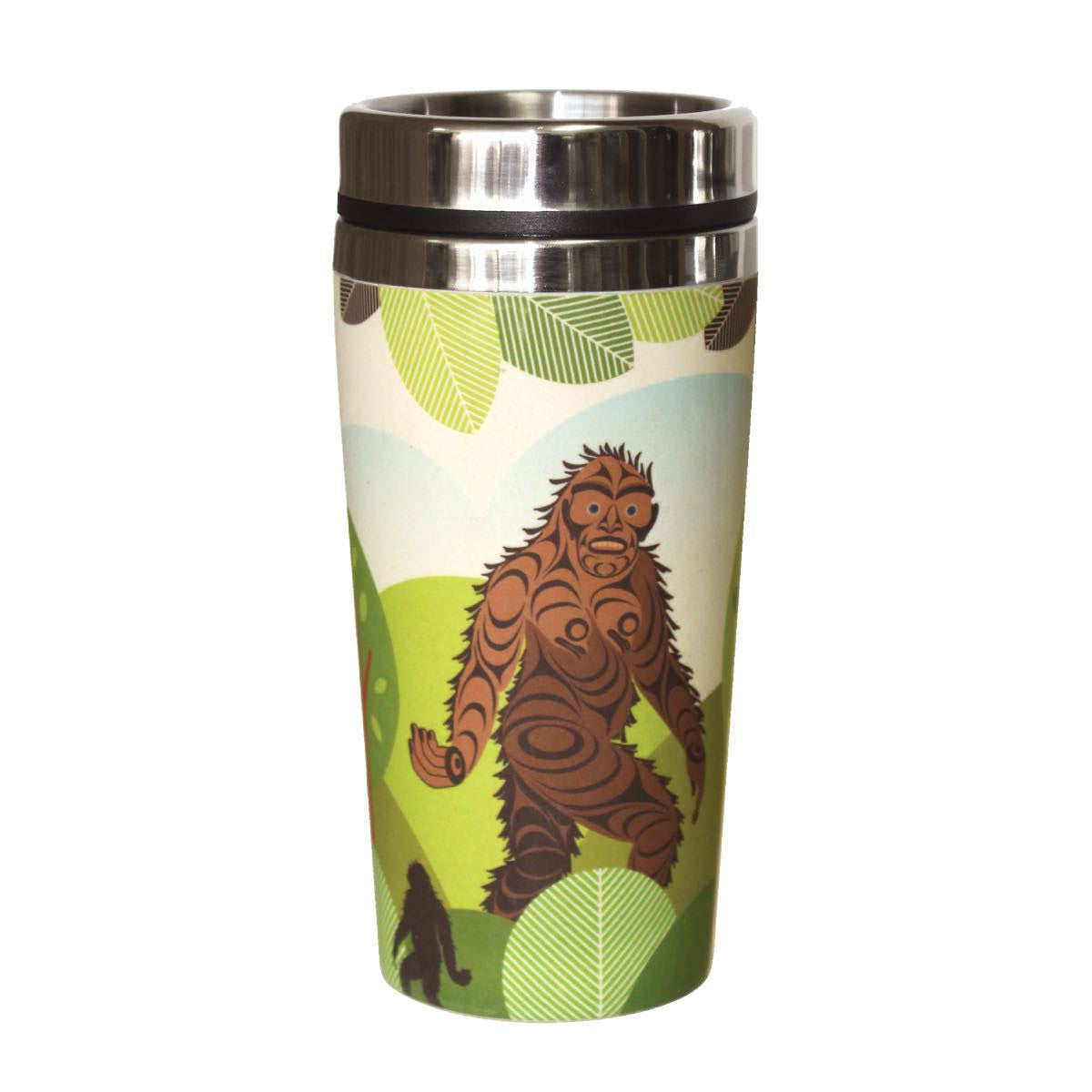 Featuring a stainless steel interior to keep your beverage hot and a bamboo fiber exterior with an Indigenous design, you can be stylish as well as eco-friendly.