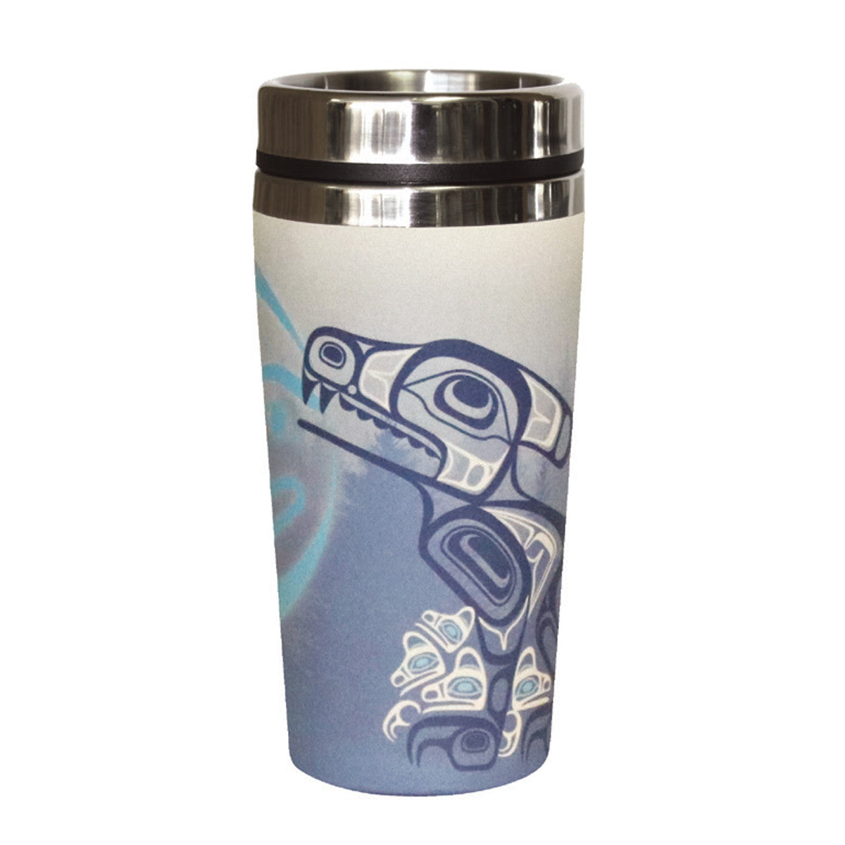 Featuring a stainless steel interior to keep your beverage hot and a bamboo fiber exterior with an Indigenous design, you can be stylish as well as eco-friendly.
