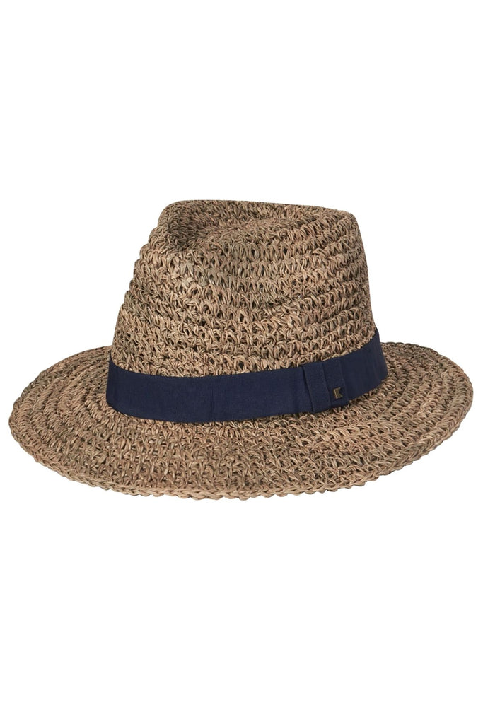 Kooringal mens summer fedora featuring a hand crocheted seagrass hat