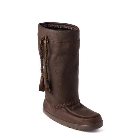 Ladies tall leather cocoa Manitobah Mukluk tamarack boot. 