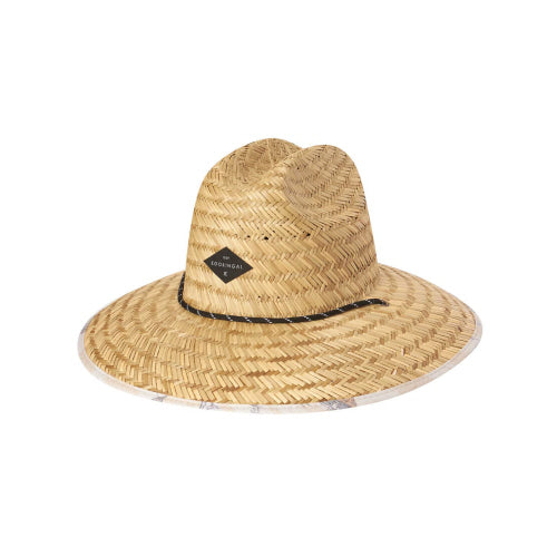 Kooringal mens summer sun hat featuring a straw hat with a  wide brim and adjustable chin cord