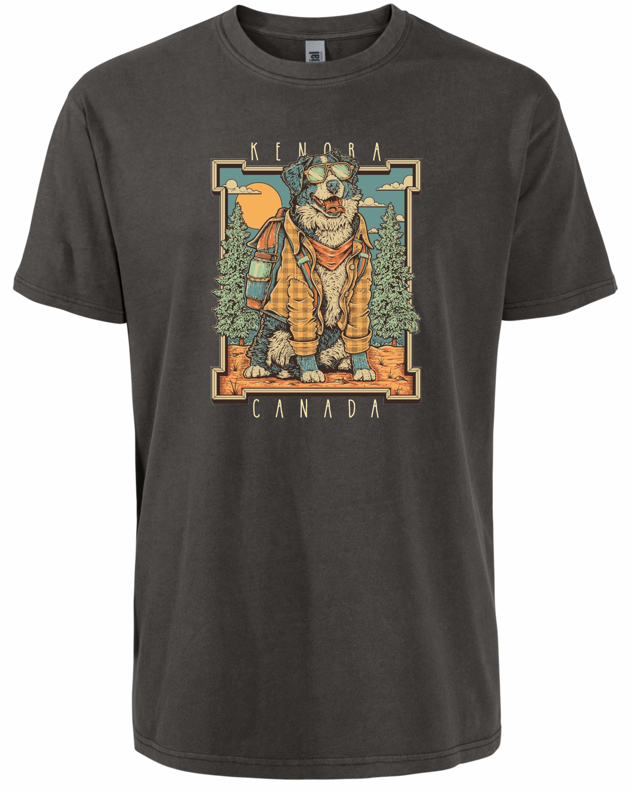 Unisex Charcoal T-shirt - Dog Adventure