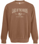 Camel-Coloured Vintage Prep Crewneck with Moose Patch
