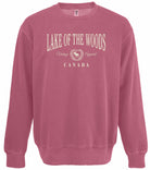 Raspberry LOTW Vintage Apparel With Embroided Moose Sweatshirt