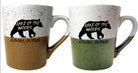 16 oz Ceramic Two Tone Lake of the Woods Bear Mug ,  Brown and Cream  and Green and Cream
