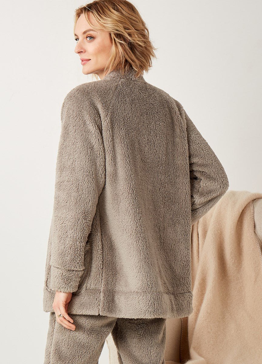 Fleece sherpa sale cardigan