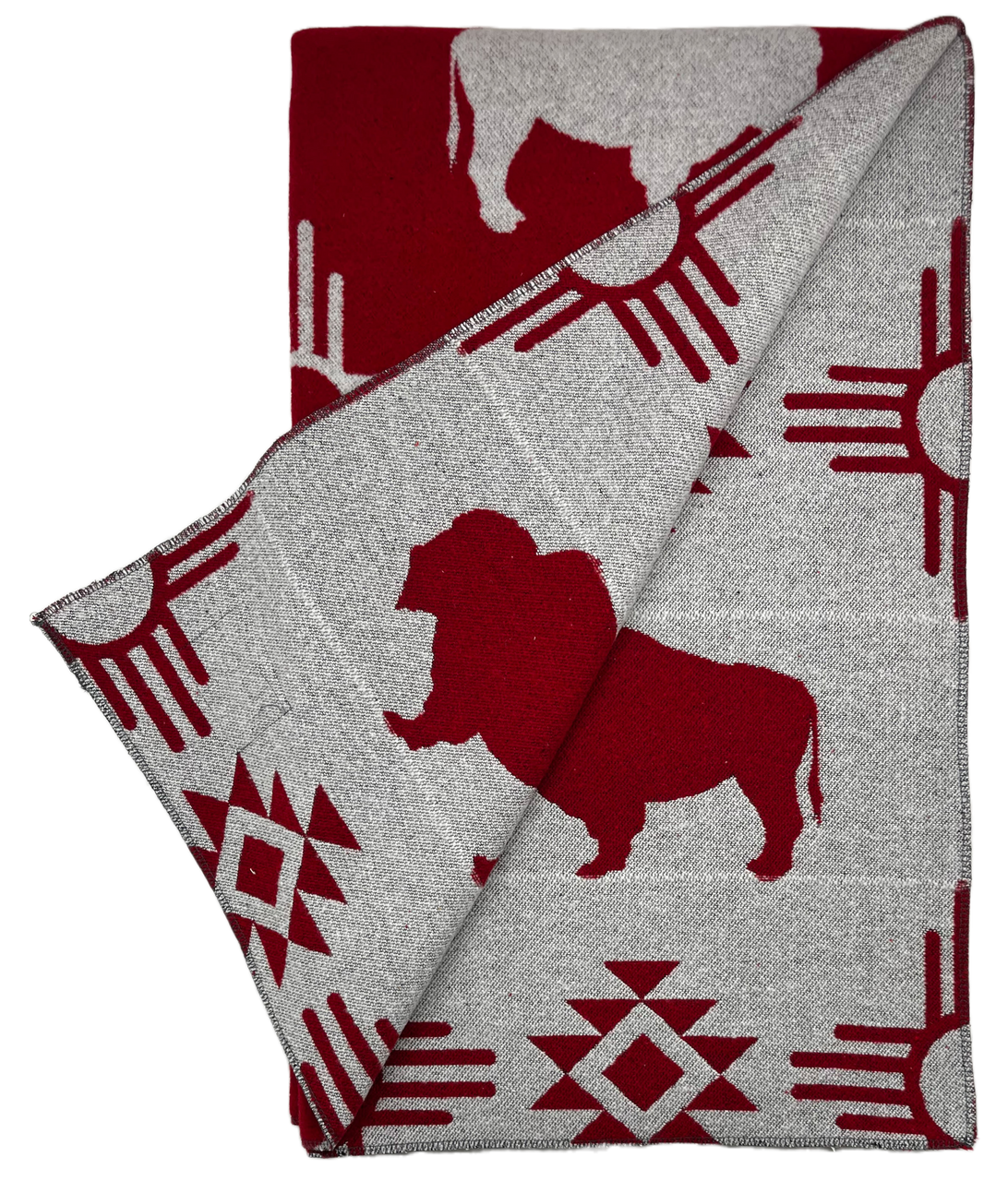 Red Buffalo 100% Polyester Buffalo Cross Throw Blanket With Wonderful Box Packing.