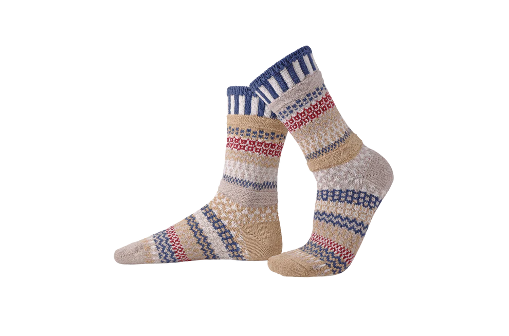 Warm And Comfortable Bateau Mouche Crew Socks Inspired By The Iconic Haussmann Architecture With Beautiful Colors 