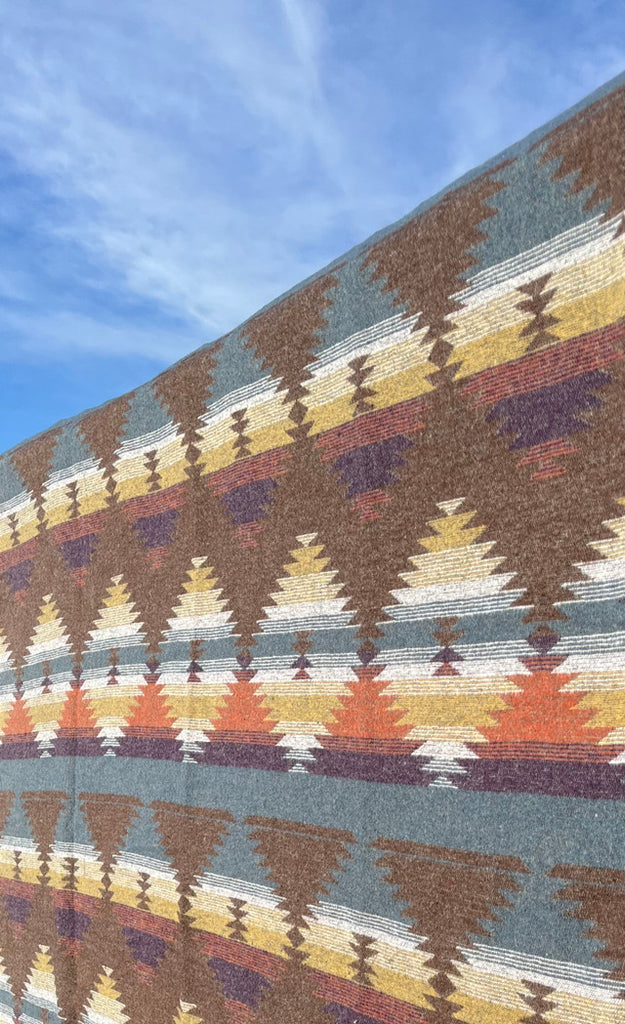 Buffalo cross throw blanket desert sky Indigenous design