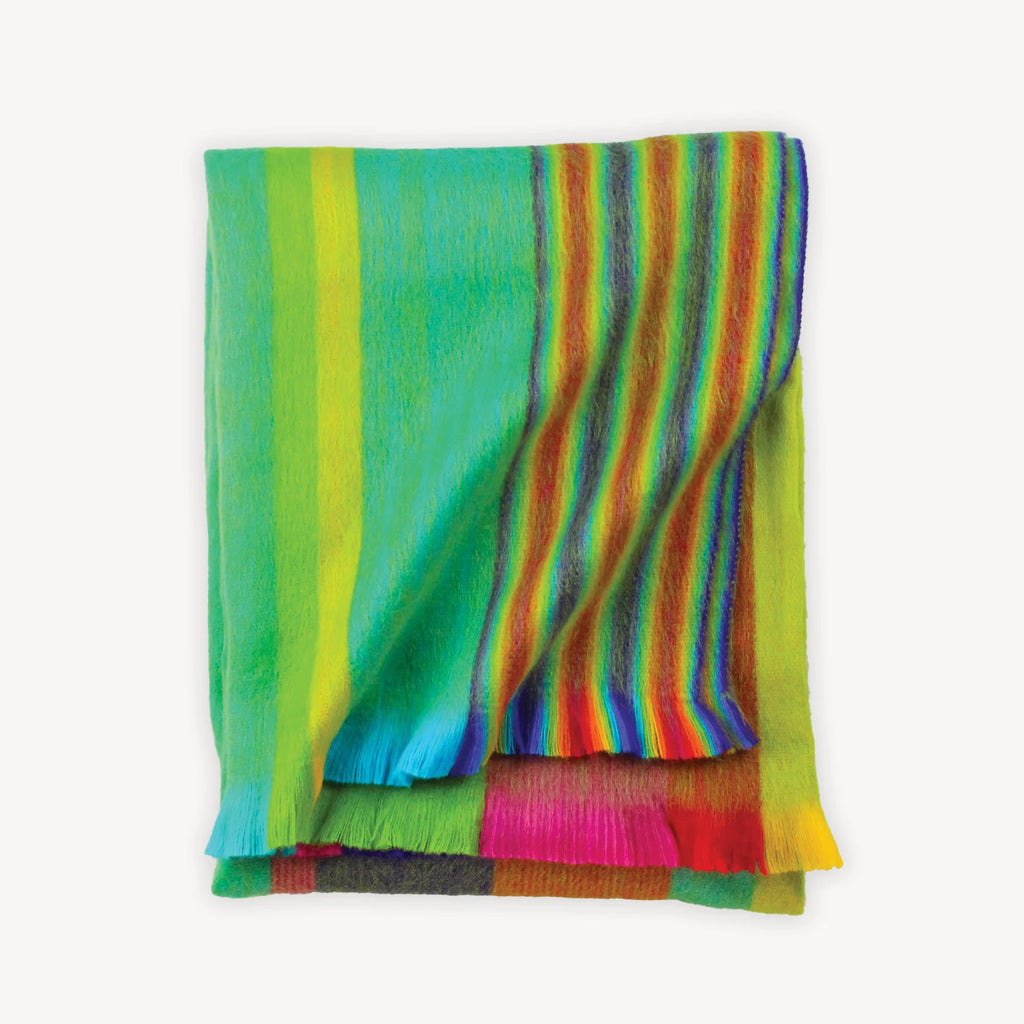 Multi Color 20% Alpaca, 80% Acrylic; Hand-loomed And Machine-woven Blanket