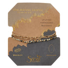 Faceted gemstones mix with tiny geometric metal beads to create a subtle and magical piece.  Wraps as a bracelet 3 times or wear as a single strand necklace.