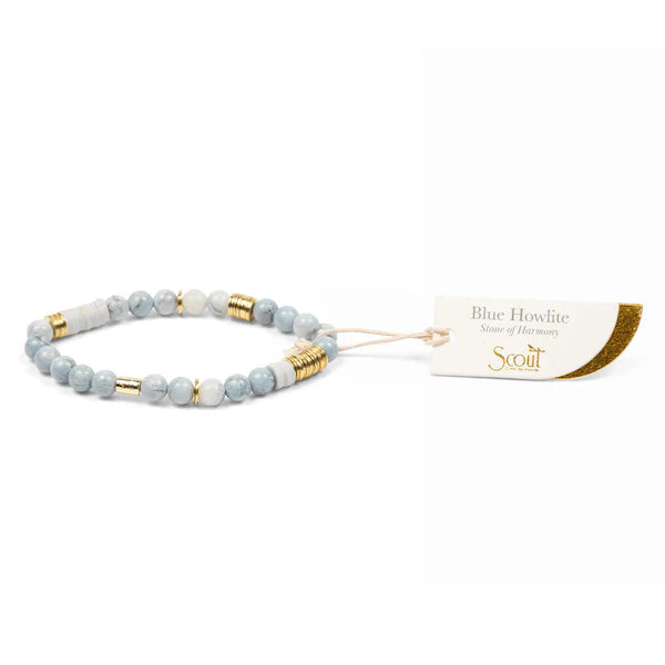 Scout Stone Of Heaven Blue Howlite Bracelet light blue gold