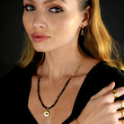 LILIANA Golden Sun and Eye on Black Bead Chain 