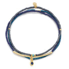 Cobalt Color Tonal Trio 14K Gold or Sterling Silver Dipped Bracelet 