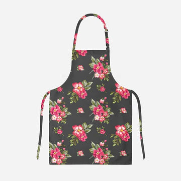 Beautiful Flower Print Apron With Adjustable Neck Strap