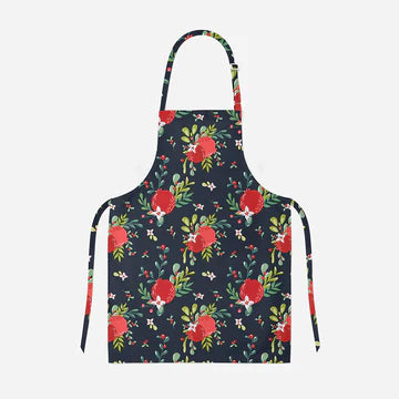 Beautiful Rose Print Kitchen Apron With Adjustable Neck Strap